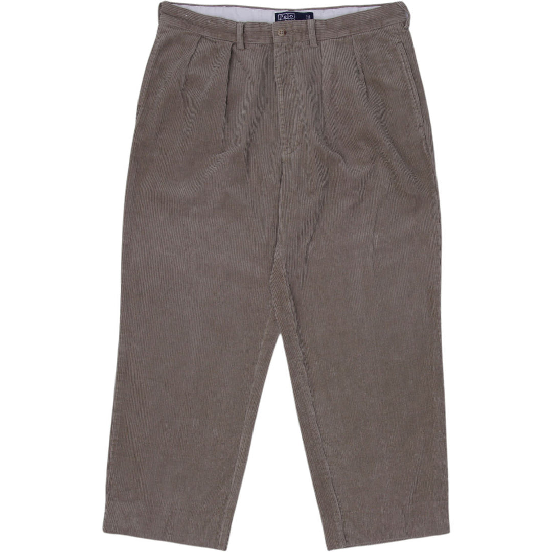Mens Polo Ralph Lauren Andrew Cord Beige Cotton Classic Pants Size 36/32 | Migration_Pants | Fashion Rerun