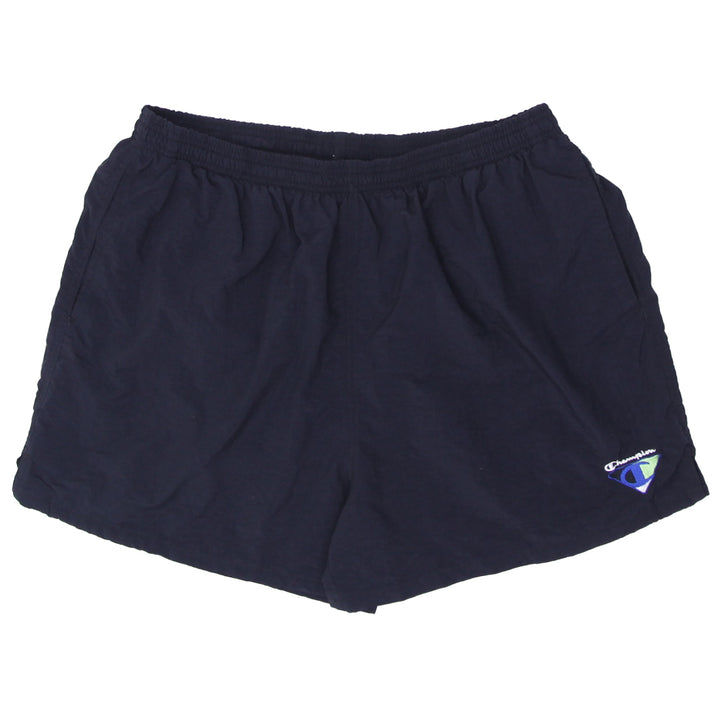 Mens Champion Embroidered Mesh Lined Nylon Shorts Black - Fashion Rerun Vintage Migration_Shorts