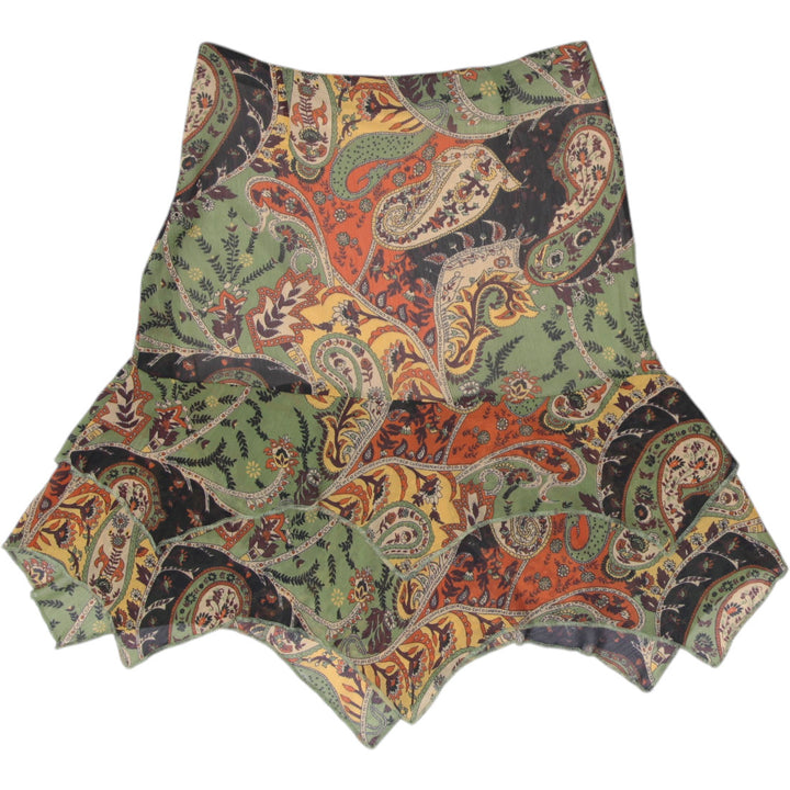 Vintage Ladies Lucilla Zenone Collection Paisley Flared Mini Skirt Size 40