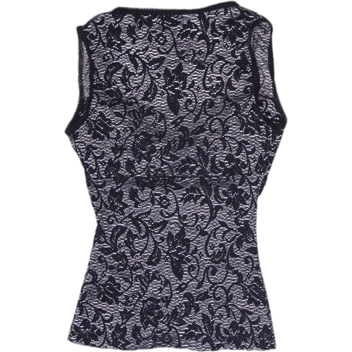 Y2K Ladies XOXO Collection Black Sheer Lace Corset Cami Top Size S