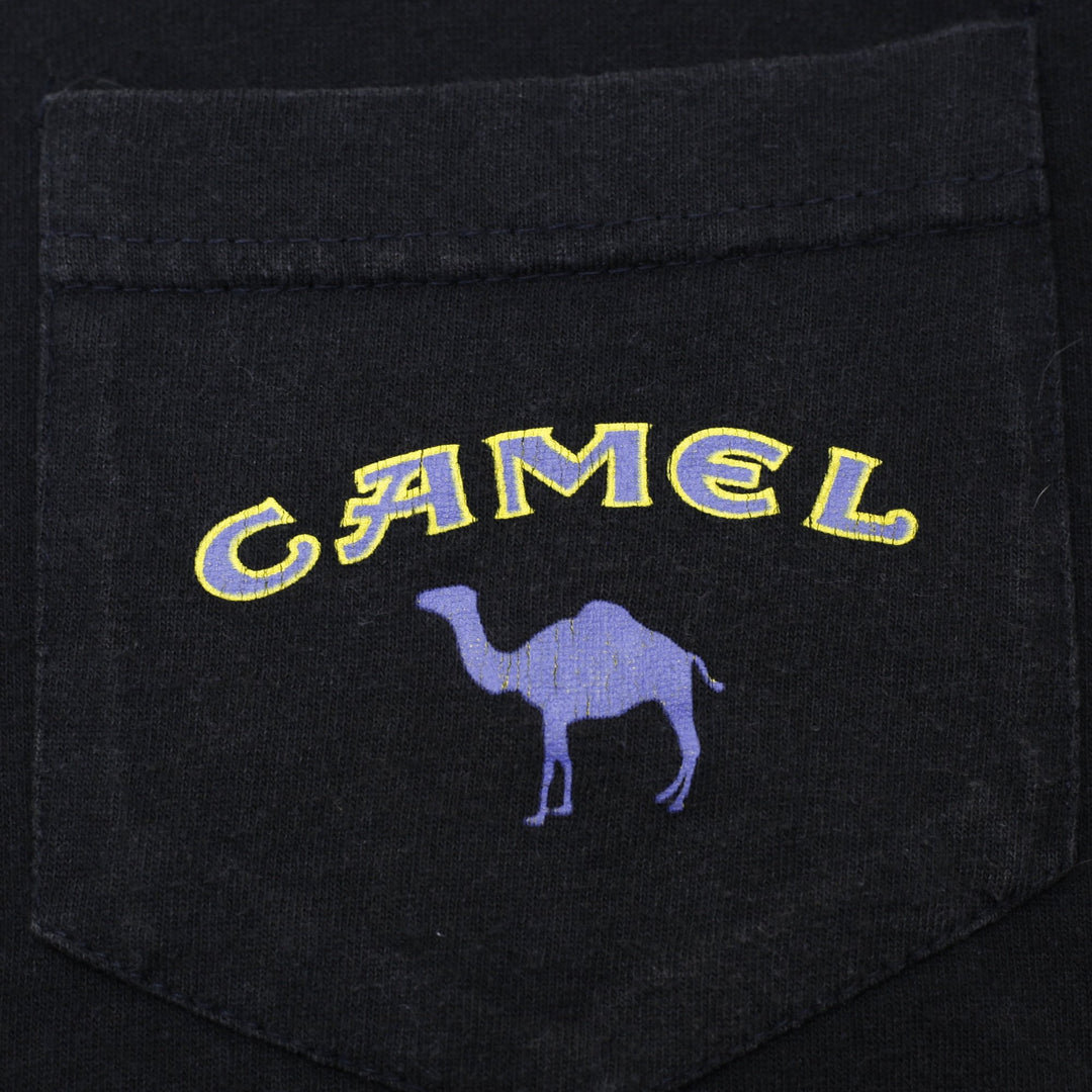 Vintage 90s Camel Cigarettes Joes Place Promo Pocket T-Shirt Black