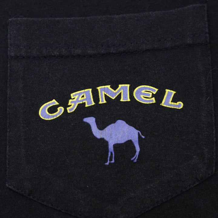 Vintage 90s Camel Cigarettes Joes Place Promo Pocket T-Shirt Black