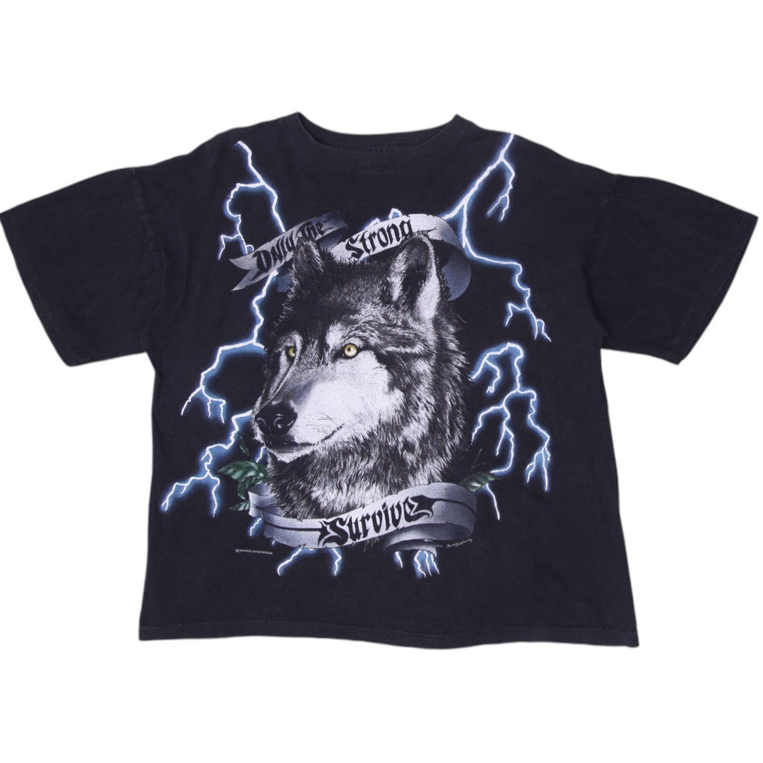 Vintage 90s American Thunder Lightning Leader of the Pack T-Shirt Size XL