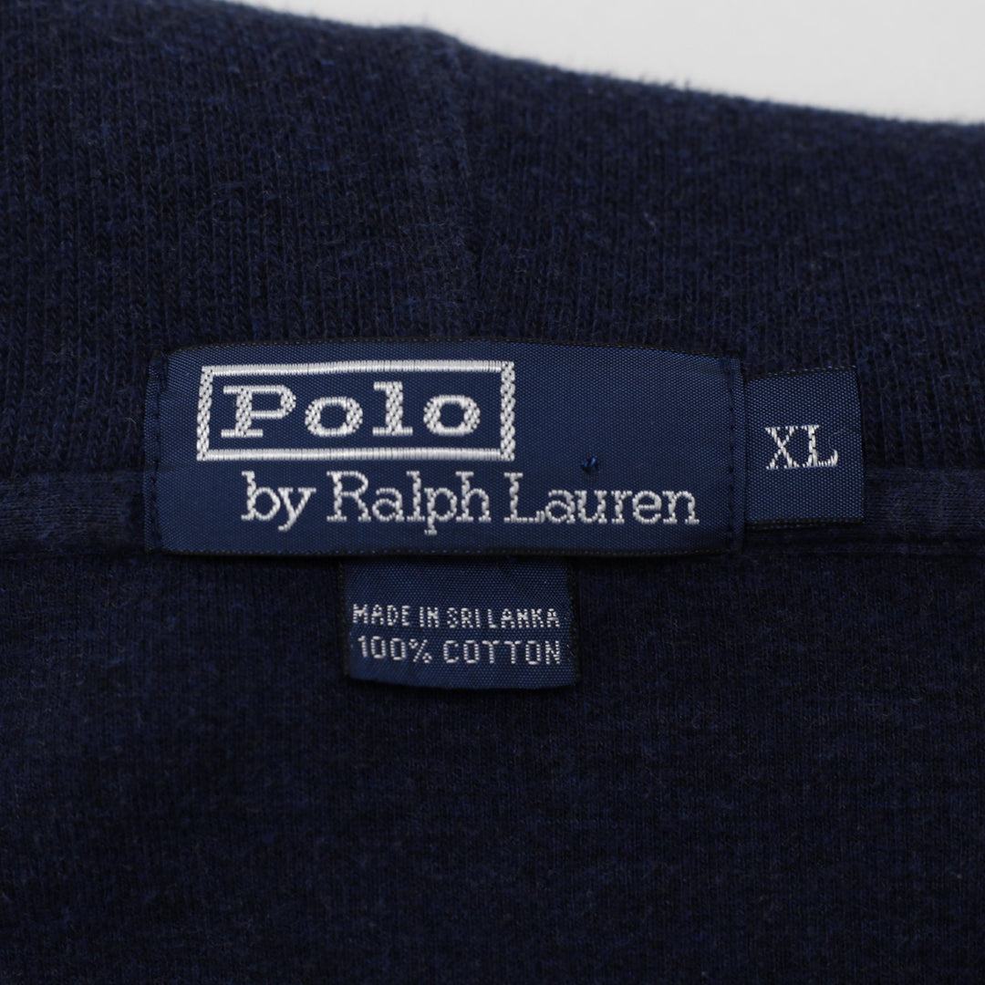 Vintage Polo Ralph Lauren Full Zip Cotton Hoodie Size XL