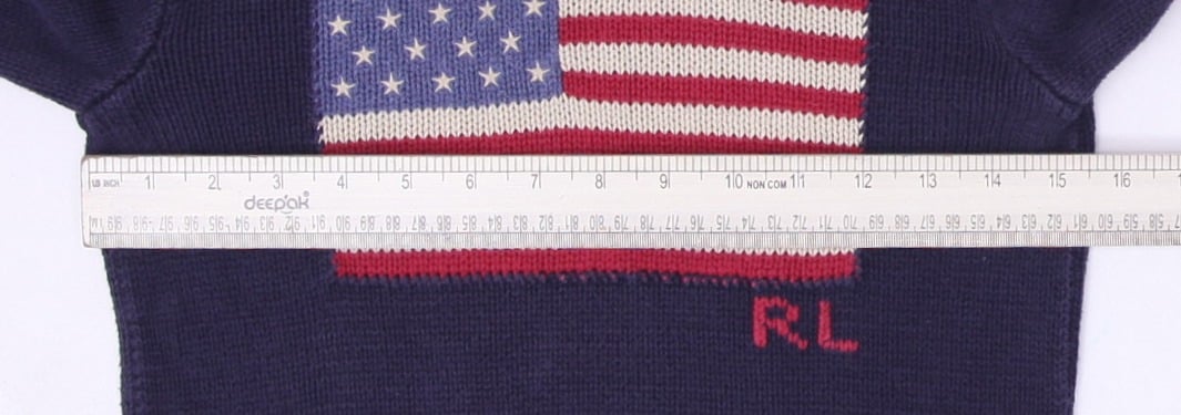 Vintage Ralph Lauren Navy American Flag Logo Knitwear Hoodie Size S | Migration_Hoodies - View 6 | Fashion Rerun