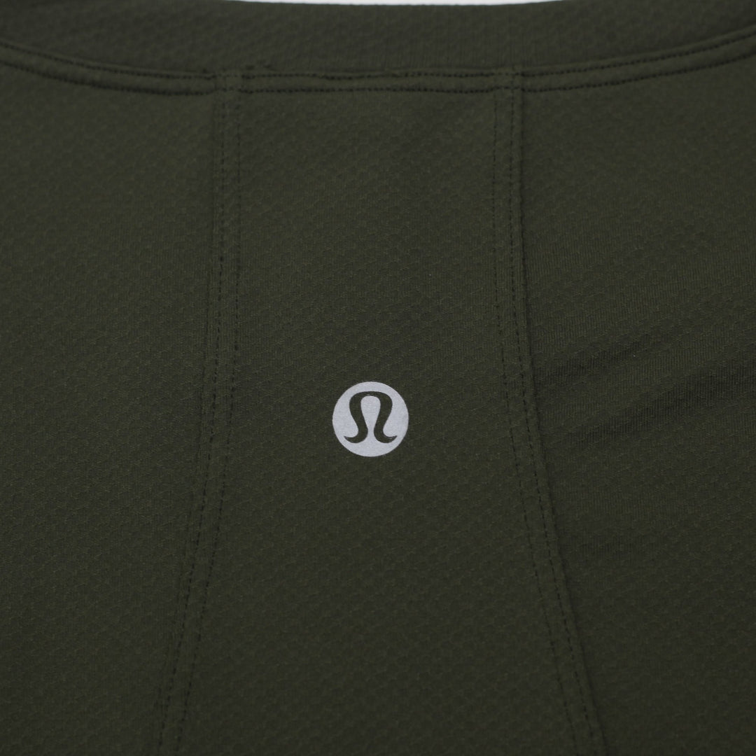 Ladies Lululemon Muscle Love Cropped Long Sleeve T-Shirt Dark Olive Green 6