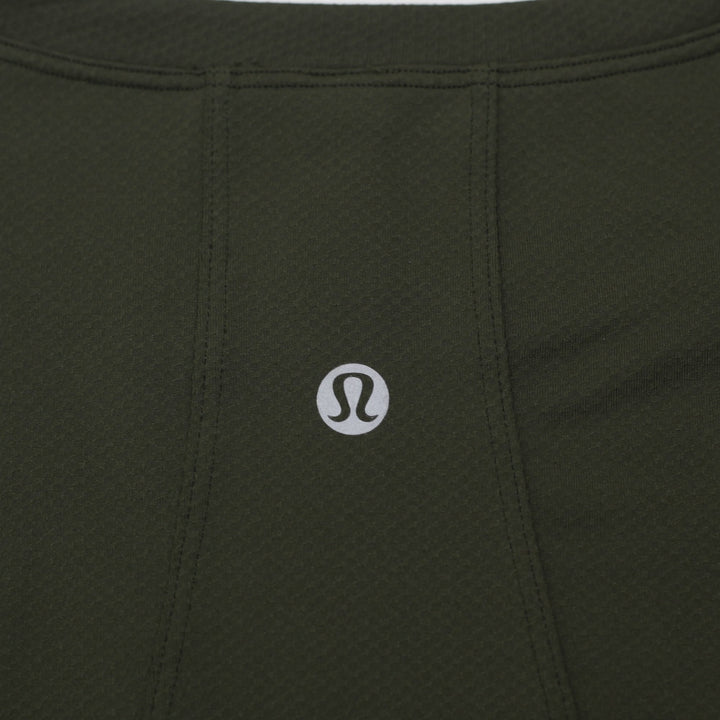 Ladies Lululemon Muscle Love Cropped Long Sleeve T-Shirt Dark Olive Green 6
