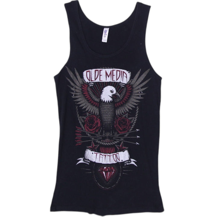 Y2K Ladies Black Graphic Eagle Print Tank Top Size L | Migration_Tops | Fashion Rerun