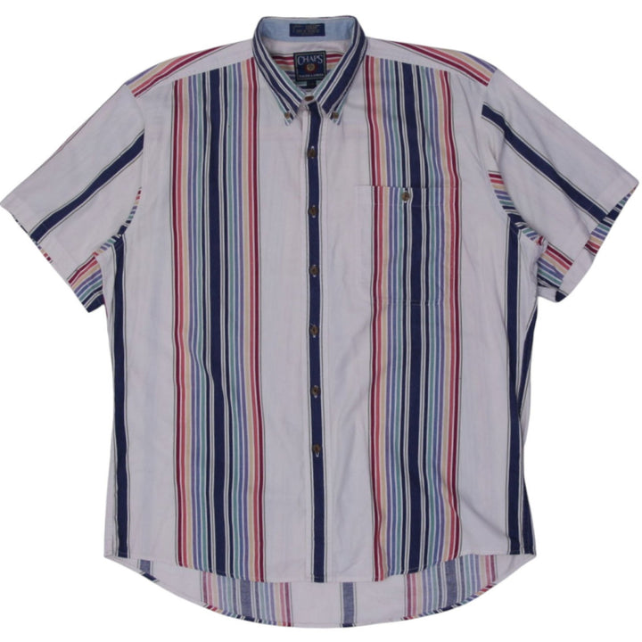 Vintage Chaps Ralph Lauren Striped Short Sleeve 100% Cotton Shirt | Migration_Shirts RL Collection | Fashion Rerun