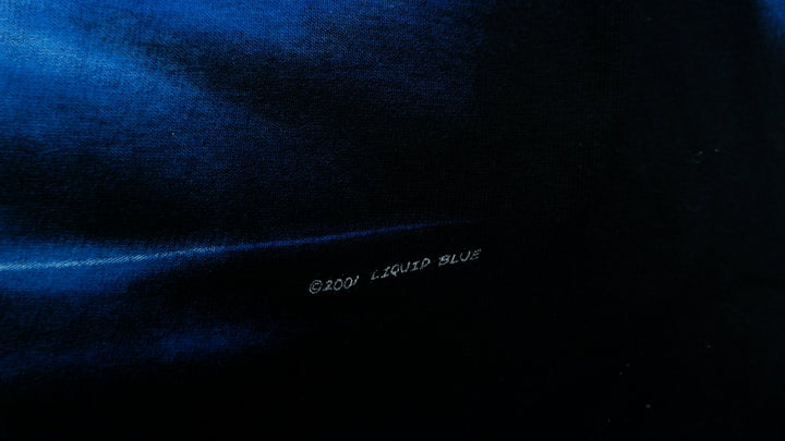 Vintage Mens Liquid Blue T-Shirt Graphic Wolf Blue Nature Inspired