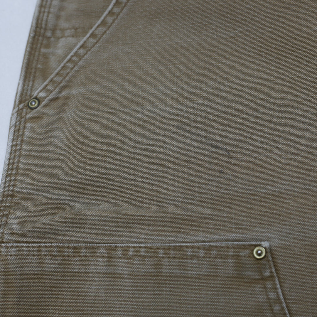 Mens Carhartt B01 BRN Dungaree Fit Double Knee Workwear Customize Belt Pants Size 34x34 | Migration_Pants WW | Fashion Rerun