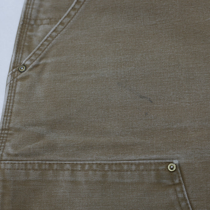 Mens Carhartt B01 BRN Dungaree Fit Double Knee Workwear Customize Belt Pants Size 34x34 | Migration_Pants WW | Fashion Rerun
