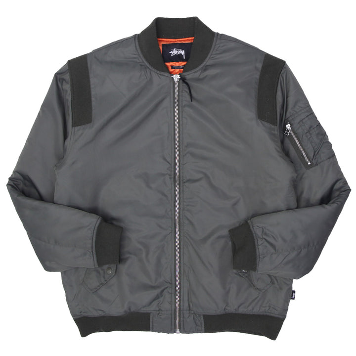 Mens Stussy Khaki Bomber Nylon Jacket