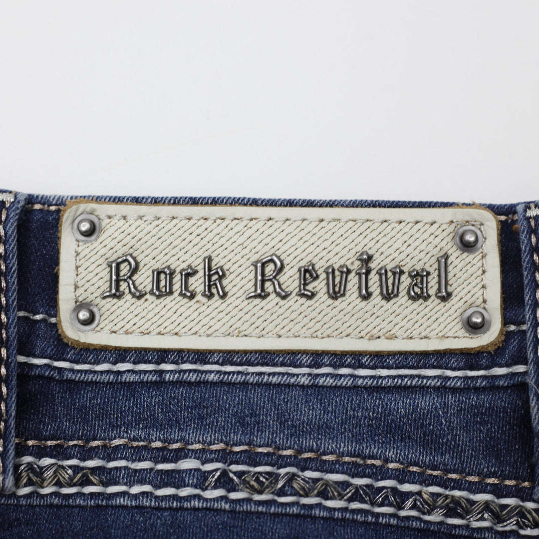 Ladies Rock Revival Johanna  Denim Embroidered Bootcut Jeans Washed Size 26 | Migration_Jeans - View 9 | Fashion Rerun