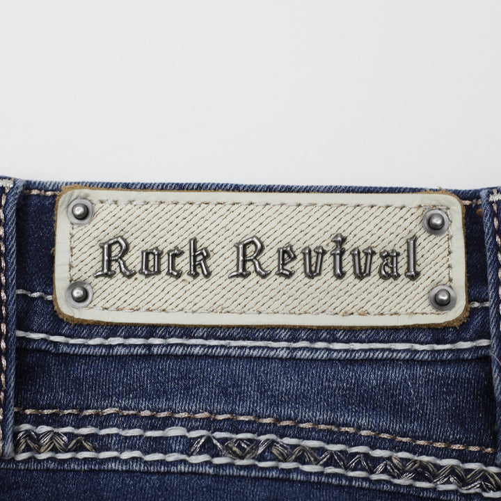 Ladies Rock Revival Johanna  Denim Embroidered Bootcut Jeans Washed Size 26 | Migration_Jeans - View 9 | Fashion Rerun