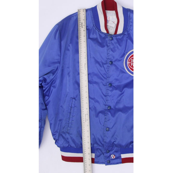 Vintage Blue Detroit Pistons NBA Satin Bomber Jacket