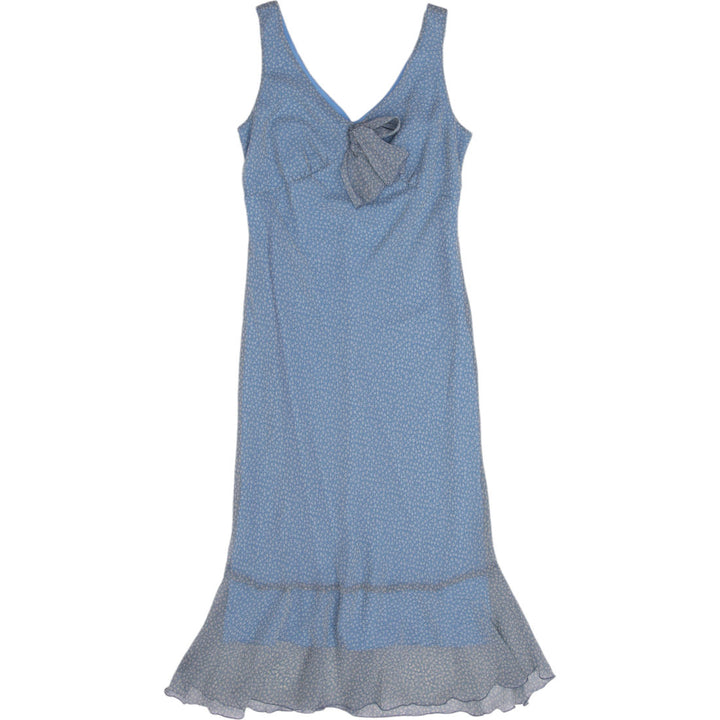 Y2K Ladies Jonathan Martin Long Blue Dress Bow Detail Size 6