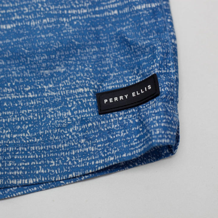 Mens Perry Ellis Swim Trunks Blue Flecked Board Shorts