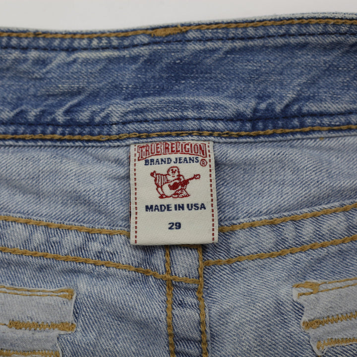 Y2K Ladies True Religion "Flower Child" Joey Daisy Cutoff Denim Shorts