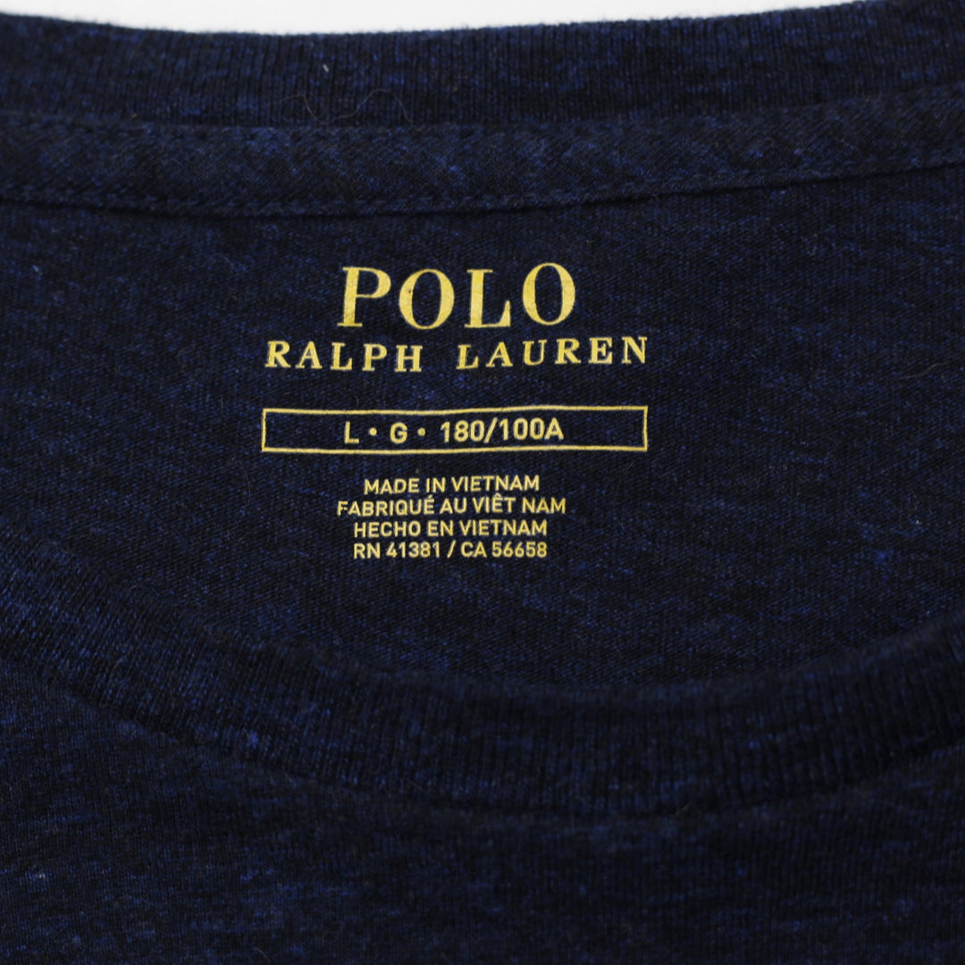 Mens Polo Ralph Lauren Classic Fit Navy Blue Cotton T-Shirt Size L