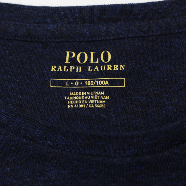 Mens Polo Ralph Lauren Classic Fit Navy Blue Cotton T-Shirt Size L