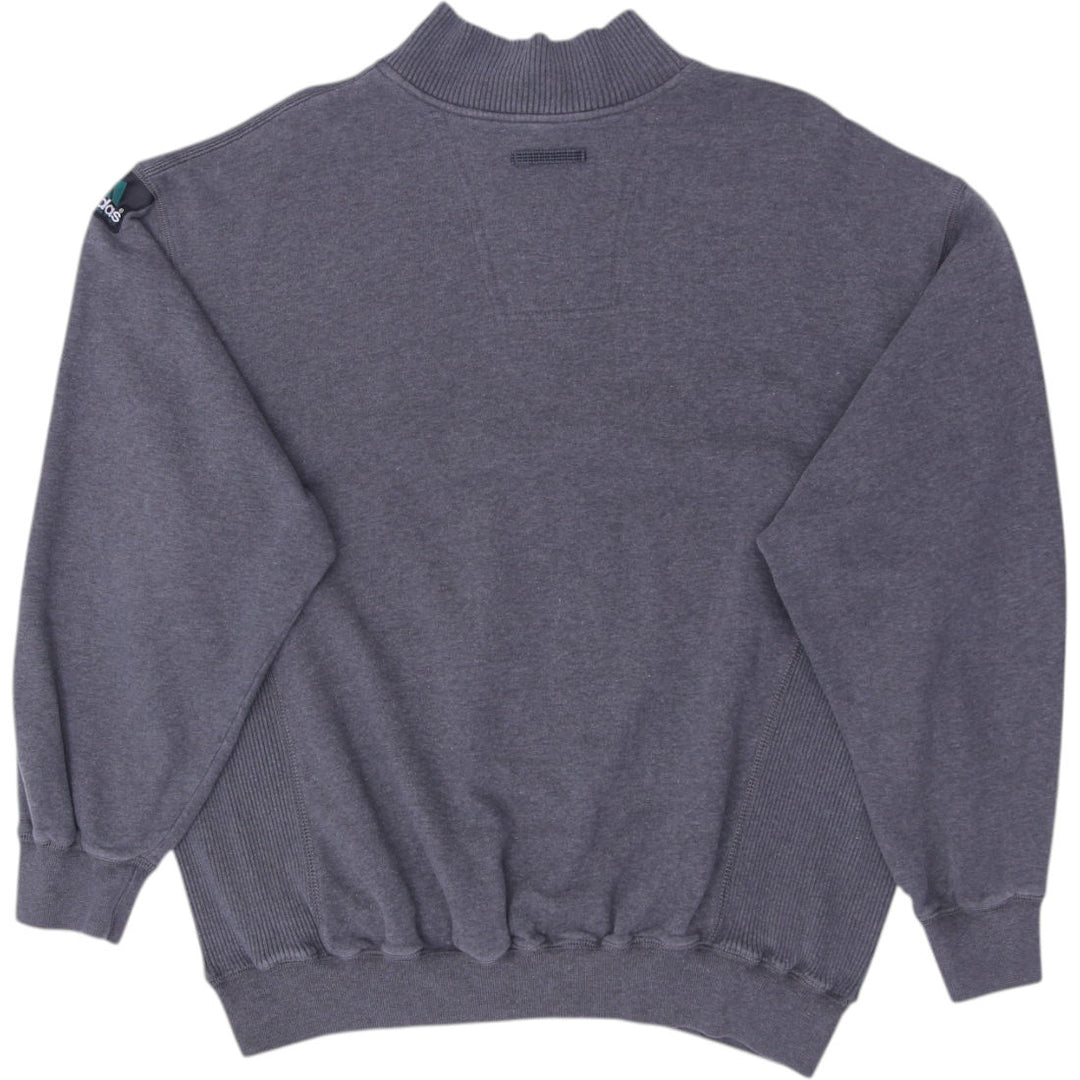 Vintage Mens Adidas Equipment Sweatshirt Gray 1/4 Zip Logo Cotton Blend Size L | Migration_Sweatshirt - Side | Fashion Rerun