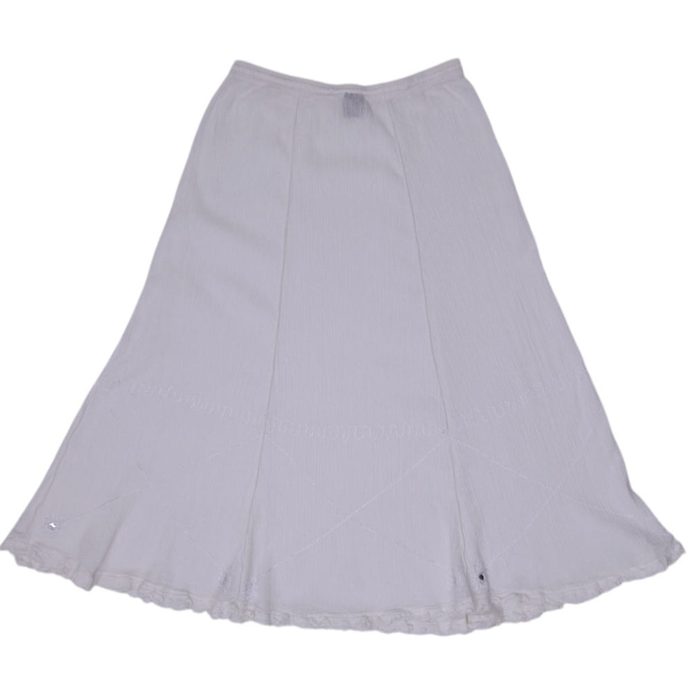 Y2K Ladies Cotton Embroidered Maxi Skirt Size L | Migration_Skirts - Side View | Fashion Rerun