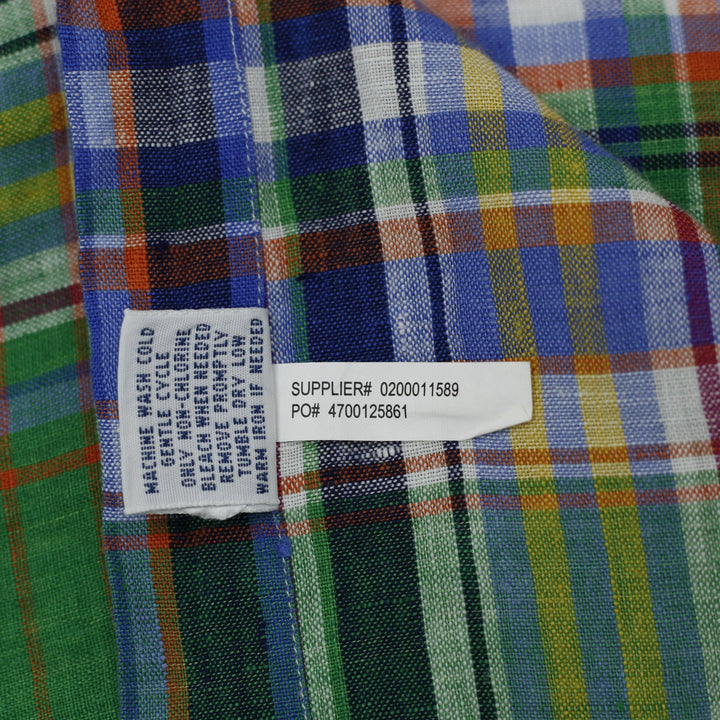 Mens Ralph Lauren Plaid 100% Linen Long Sleeve Shirt Size XXL