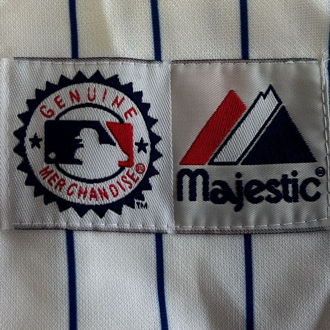 Vintage Majestic White Pinstripe Majestic Chicago Cubs MLB Baseball Jersey L | Migration_Jerseys - Alternate | Fashion Rerun