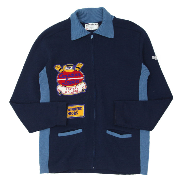 Vintage White Ram Campbell Virgin Wool Full Zip Sweater