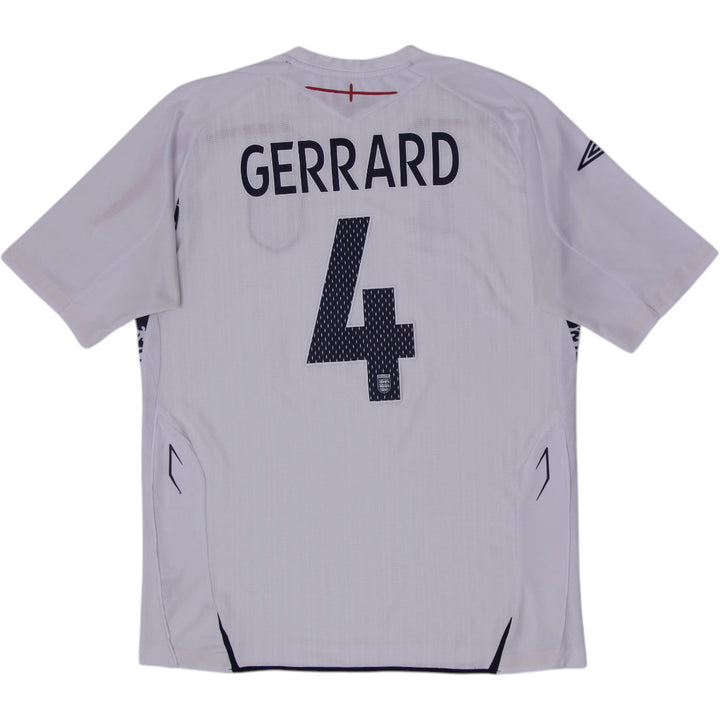 Mens Umbro England 2007-09 Home Football Shirt Jersey Umbro White #4 Size L