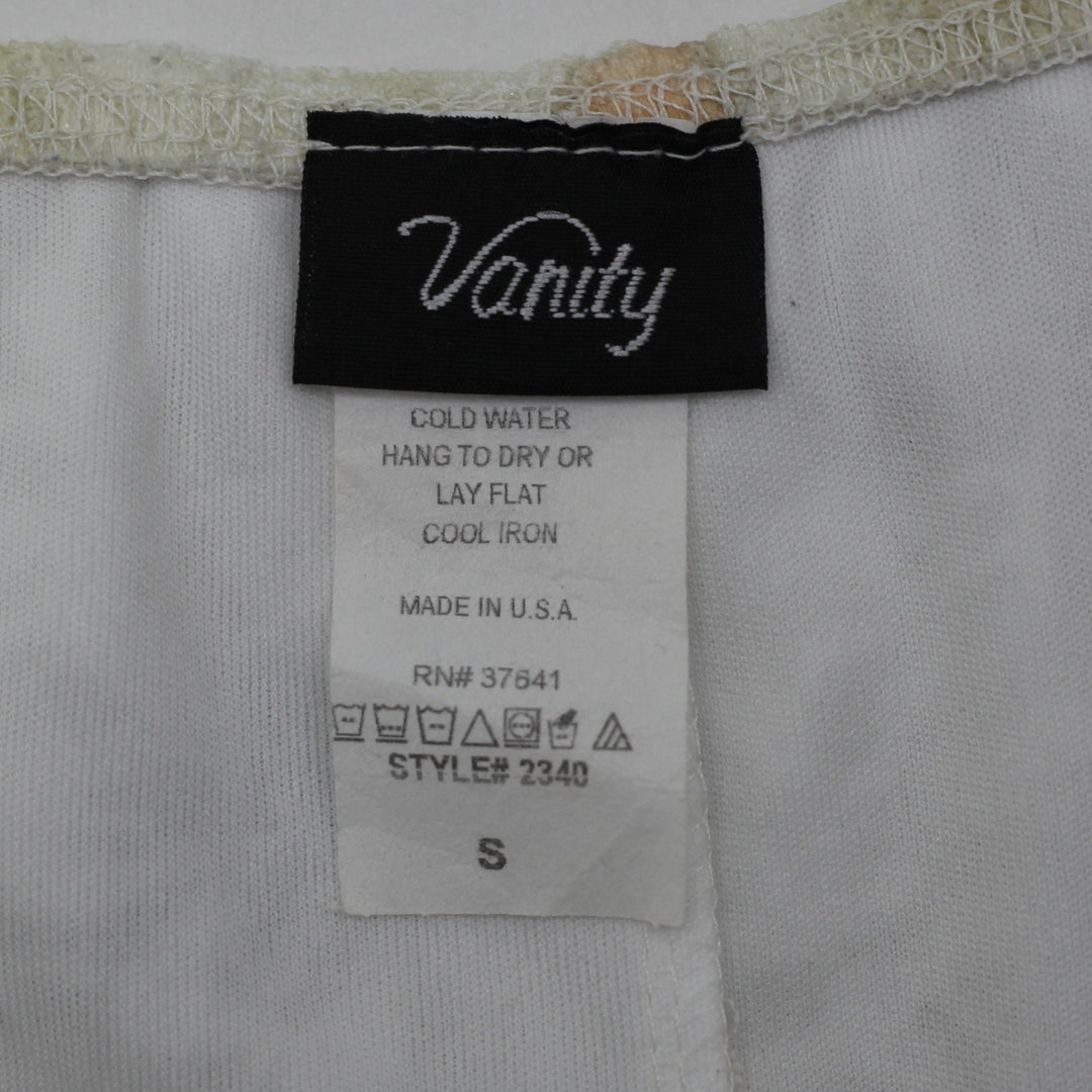 Y2K Ladies Vanity Floral Lace Overlay Cami Top Made in USA Size