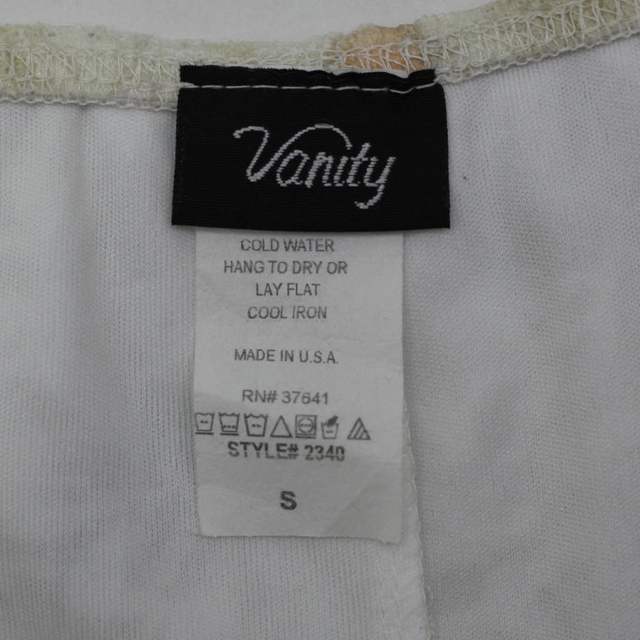 Y2K Ladies Vanity Floral Lace Overlay Cami Top Made in USA Size