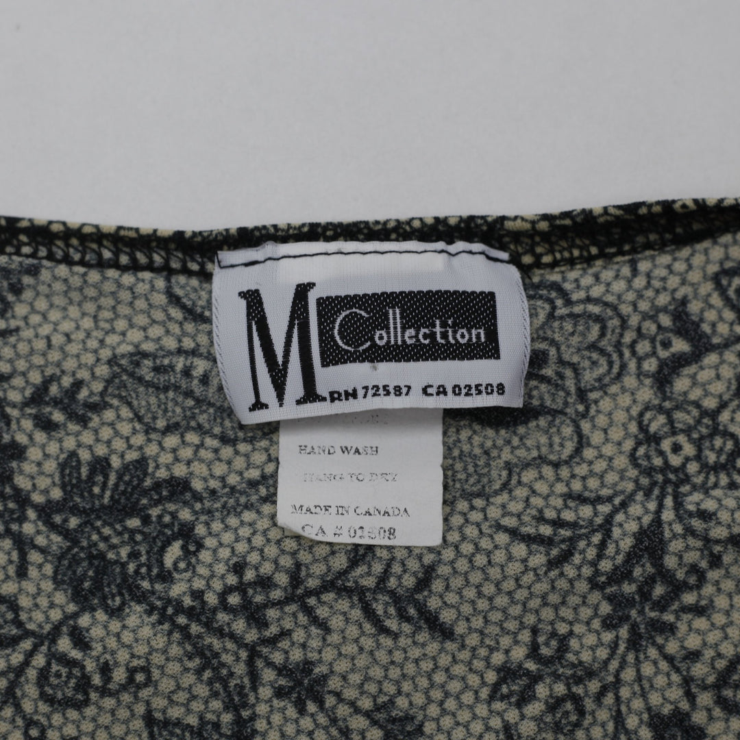 Y2K Ladies M Collection Floral Lace Print V-Neck Tank Top