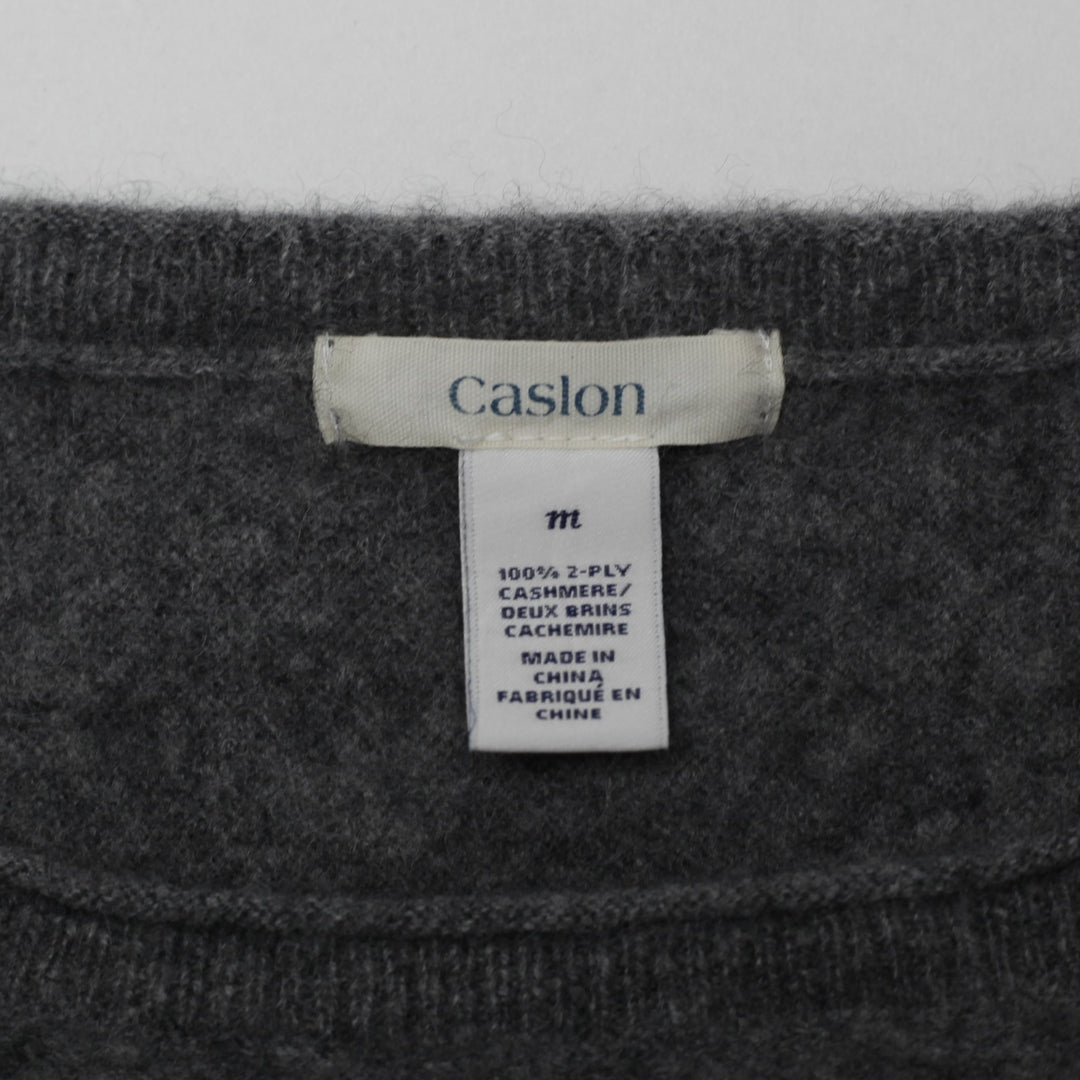 Ladies Caslon 100% Cashmere Boatneck Knit Sweater Size M