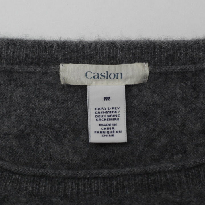 Ladies Caslon 100% Cashmere Boatneck Knit Sweater Size M