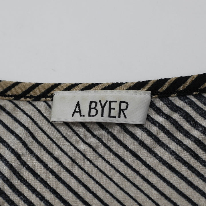 Y2K Ladies A.Byer Stripe V-Neck Sleeveless Top Size XS