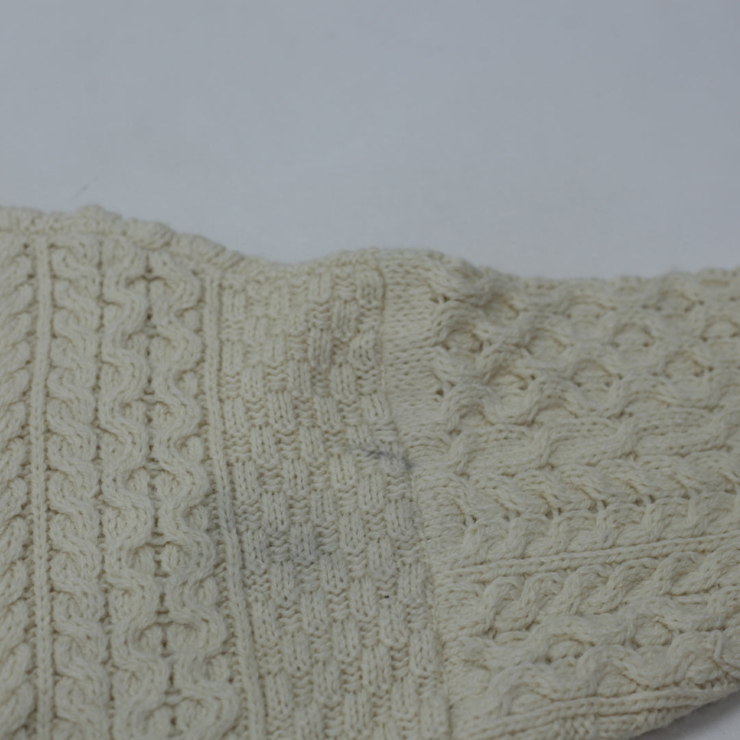 Vintage A.S Cooper Irish Wool Cable Knit Cardigan - Made In Ireland Size L - Fashion Rerun Vintage Migration_Sweaters