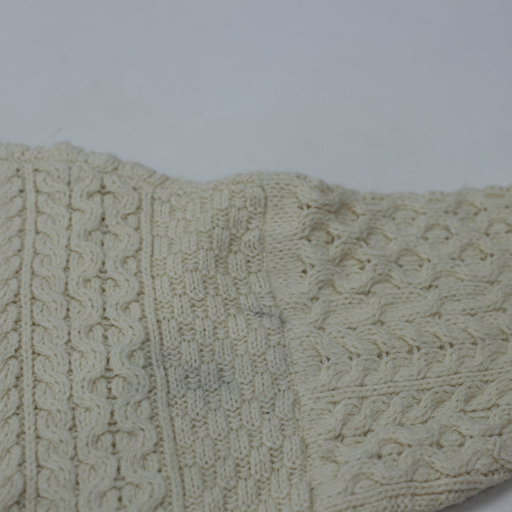 Vintage A.S Cooper Irish Wool Cable Knit Cardigan - Made In Ireland Size L - Fashion Rerun Vintage Migration_Sweaters