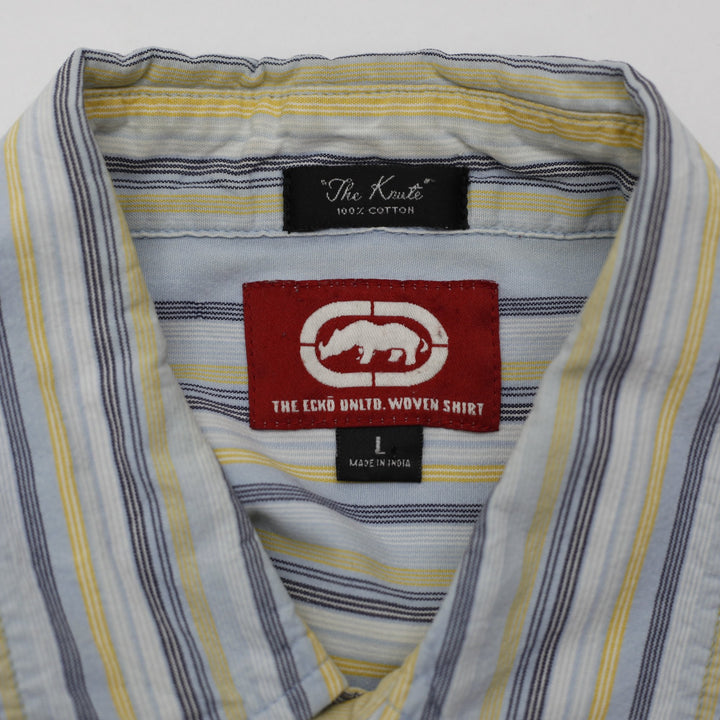 Mens Ecko Unltd The Knute Striped Button Down Shirt Size l