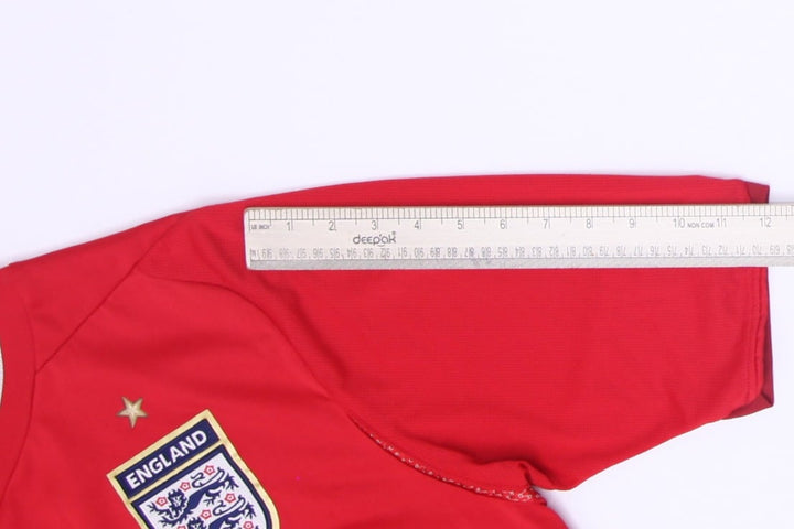 Mens England 2006-08 Away Football Jersey Umbro Red World Cup Size L