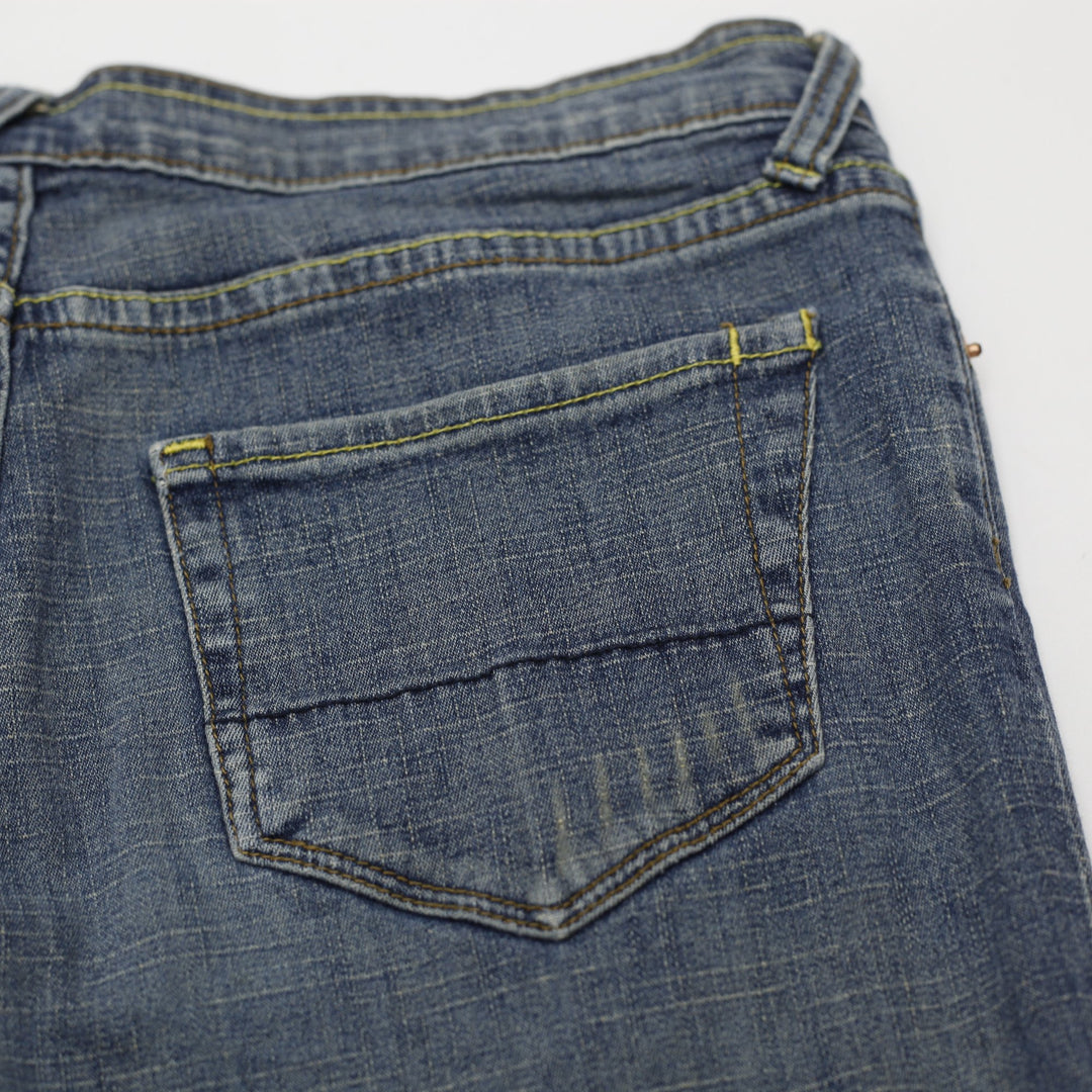 Y2K Ladies Seven7 Embroidered Arrow Bootcut Stretch Denim Jeans Size 29