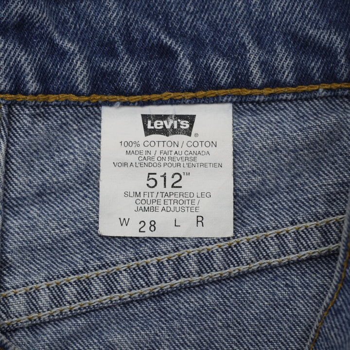Levis 512 Blue Frayed High Waist Denim Shorts Size 28