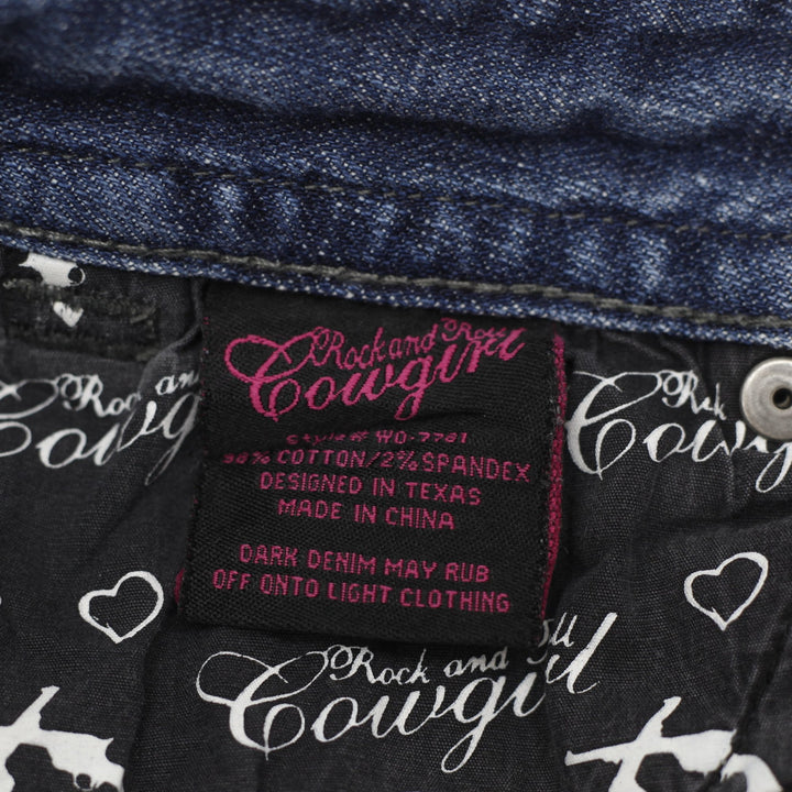 Y2K Ladies Rock and Roll Cowgirl Flare Jeans Blue Low Rise Size 29X34