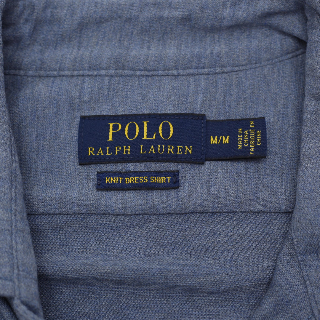 Ralph Lauren Knit Dress Shirt Long Sleeve Cotton Polo Shirt Size M | Migration_Shirts - Back View | Fashion Rerun