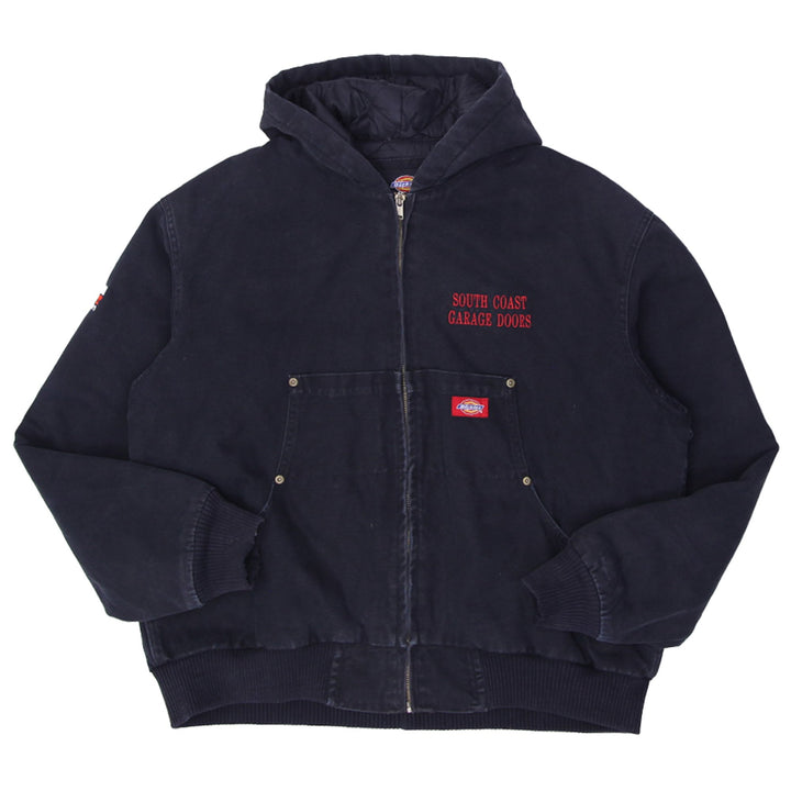 Mens Dickies Hooded Quilt Lined Canvas Duck Work Zip Up Jacket