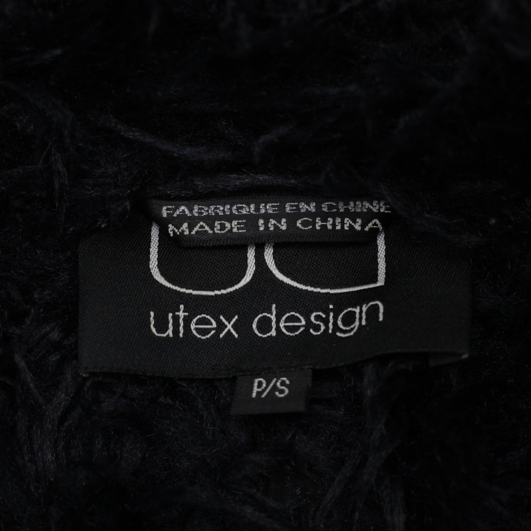 Y2K Ladies Utex Design Button Front Black Fur Trim Jacket Size P/S | Migration_Jackets - Back View | Fashion Rerun
