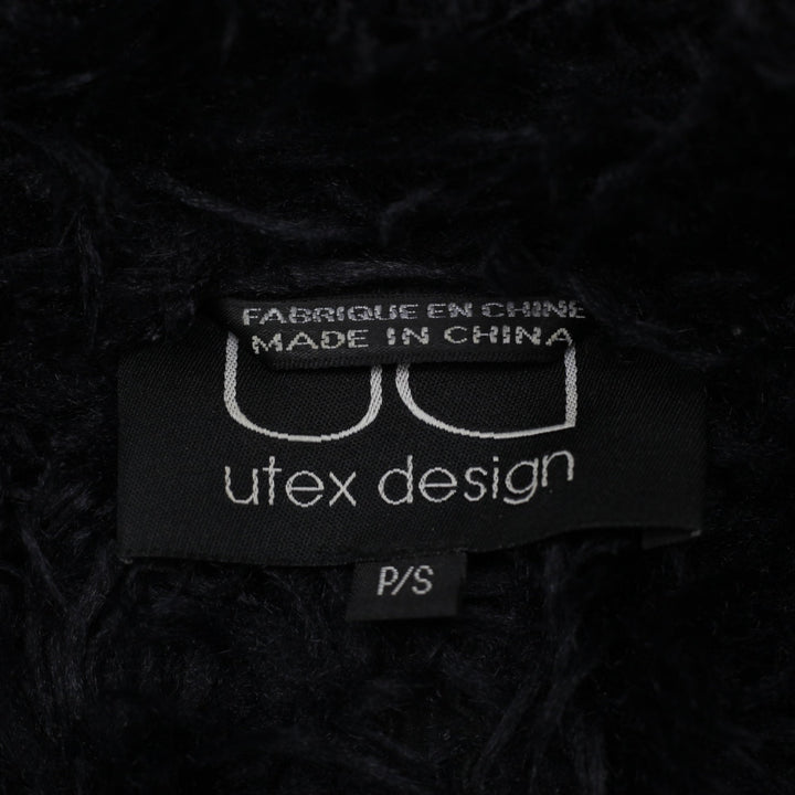 Y2K Ladies Utex Design Button Front Black Fur Trim Jacket Size P/S | Migration_Jackets - Back View | Fashion Rerun