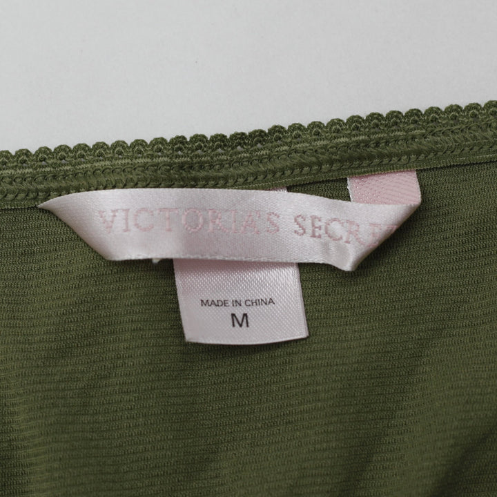 Y2K Ladies Victorias Secret Camisole Green Floral Lace Size M