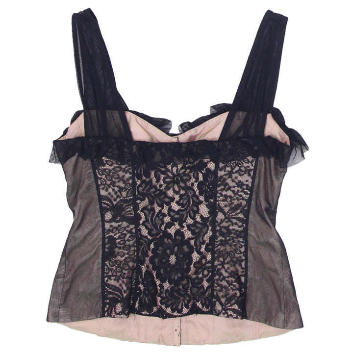 Y2K Ladies Strappy Lace Front Button Top